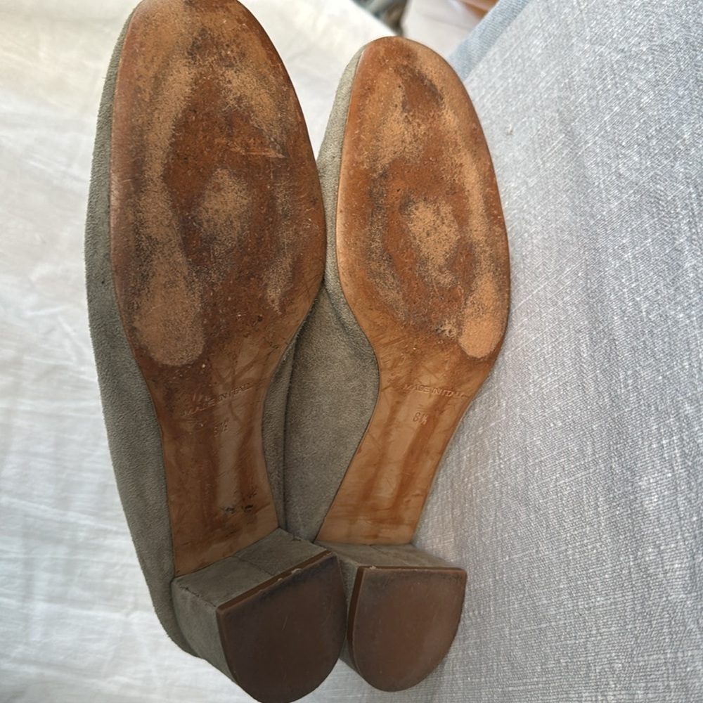 Everlane The Day Heel Olive Green Suede Sz 81/2 - Picture 8 of 10
